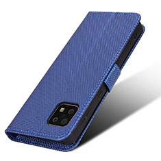 Custodia Portafoglio In Pelle Cover con Supporto BY7 per Sharp Aquos Sense6s Blu