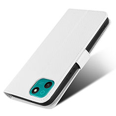 Custodia Portafoglio In Pelle Cover con Supporto BY7 per Wiko T10 Bianco