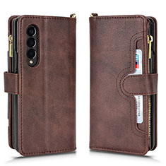 Custodia Portafoglio In Pelle Cover con Supporto BY8 per Samsung Galaxy Z Fold4 5G Marrone