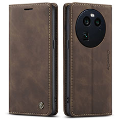 Custodia Portafoglio In Pelle Cover con Supporto C01S per Oppo Find X6 Pro 5G Marrone