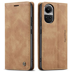 Custodia Portafoglio In Pelle Cover con Supporto C01S per Oppo Reno10 Pro 5G Marrone Chiaro