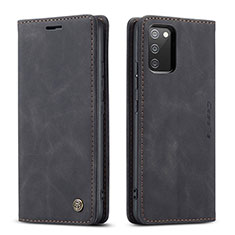 Custodia Portafoglio In Pelle Cover con Supporto C01S per Samsung Galaxy A02s Nero