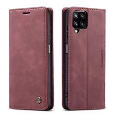 Custodia Portafoglio In Pelle Cover con Supporto C01S per Samsung Galaxy A12 5G Rosso Rosa