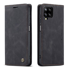 Custodia Portafoglio In Pelle Cover con Supporto C01S per Samsung Galaxy A12 Nero