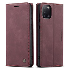 Custodia Portafoglio In Pelle Cover con Supporto C01S per Samsung Galaxy A31 Rosso Rosa