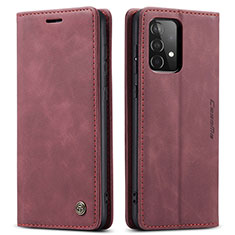 Custodia Portafoglio In Pelle Cover con Supporto C01S per Samsung Galaxy A52 5G Rosso Rosa