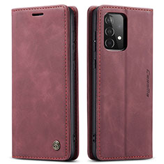 Custodia Portafoglio In Pelle Cover con Supporto C01S per Samsung Galaxy A52s 5G Rosso Rosa