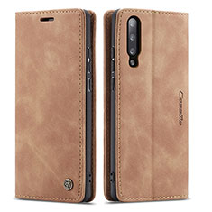 Custodia Portafoglio In Pelle Cover con Supporto C01S per Samsung Galaxy A70 Marrone Chiaro