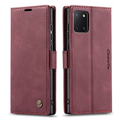 Custodia Portafoglio In Pelle Cover con Supporto C01S per Samsung Galaxy A81 Rosso Rosa