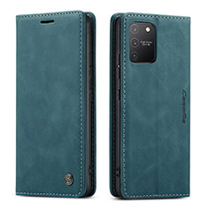 Custodia Portafoglio In Pelle Cover con Supporto C01S per Samsung Galaxy A91 Blu