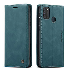 Custodia Portafoglio In Pelle Cover con Supporto C01S per Samsung Galaxy M21 Blu