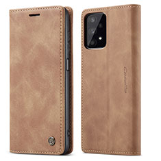 Custodia Portafoglio In Pelle Cover con Supporto C01S per Samsung Galaxy M32 5G Marrone Chiaro