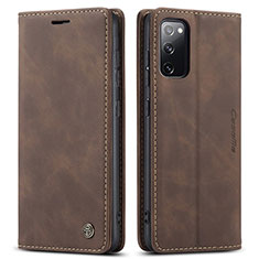 Custodia Portafoglio In Pelle Cover con Supporto C01S per Samsung Galaxy S20 FE 4G Marrone