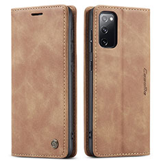 Custodia Portafoglio In Pelle Cover con Supporto C01S per Samsung Galaxy S20 FE 4G Marrone Chiaro
