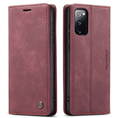 Custodia Portafoglio In Pelle Cover con Supporto C01S per Samsung Galaxy S20 Lite 5G Rosso Rosa