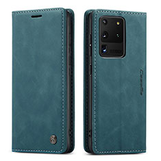 Custodia Portafoglio In Pelle Cover con Supporto C01S per Samsung Galaxy S20 Ultra 5G Blu