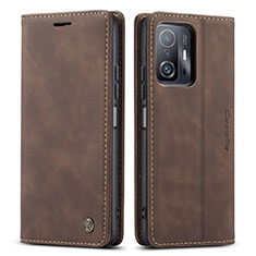 Custodia Portafoglio In Pelle Cover con Supporto C01S per Xiaomi Mi 11T Pro 5G Marrone