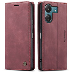 Custodia Portafoglio In Pelle Cover con Supporto C01S per Xiaomi Poco C65 Rosso Rosa