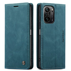 Custodia Portafoglio In Pelle Cover con Supporto C01S per Xiaomi Poco F3 5G Blu