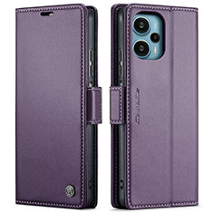 Custodia Portafoglio In Pelle Cover con Supporto C01S per Xiaomi Poco F5 5G Viola