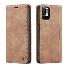 Custodia Portafoglio In Pelle Cover con Supporto C01S per Xiaomi POCO M3 Pro 5G Marrone Chiaro