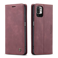 Custodia Portafoglio In Pelle Cover con Supporto C01S per Xiaomi POCO M3 Pro 5G Rosso Rosa