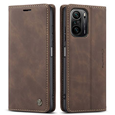 Custodia Portafoglio In Pelle Cover con Supporto C01S per Xiaomi Redmi K40 Pro 5G Marrone