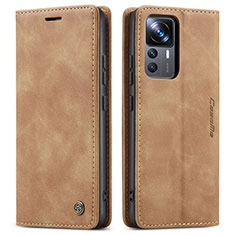 Custodia Portafoglio In Pelle Cover con Supporto C01S per Xiaomi Redmi K50 Ultra 5G Marrone Chiaro