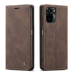 Custodia Portafoglio In Pelle Cover con Supporto C01S per Xiaomi Redmi Note 10 4G Marrone