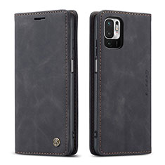 Custodia Portafoglio In Pelle Cover con Supporto C01S per Xiaomi Redmi Note 10 5G Nero