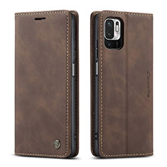 Custodia Portafoglio In Pelle Cover con Supporto C01S per Xiaomi Redmi Note 10T 5G Marrone