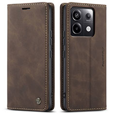 Custodia Portafoglio In Pelle Cover con Supporto C01S per Xiaomi Redmi Note 13 Pro 5G Marrone