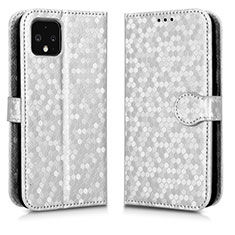 Custodia Portafoglio In Pelle Cover con Supporto C01X per Google Pixel 4 XL Argento