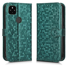 Custodia Portafoglio In Pelle Cover con Supporto C01X per Google Pixel 5 XL 5G Verde