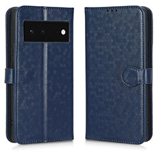 Custodia Portafoglio In Pelle Cover con Supporto C01X per Google Pixel 6 5G Blu