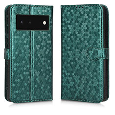 Custodia Portafoglio In Pelle Cover con Supporto C01X per Google Pixel 6 5G Verde