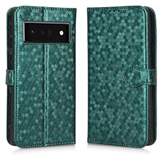 Custodia Portafoglio In Pelle Cover con Supporto C01X per Google Pixel 6 Pro 5G Verde