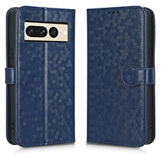 Custodia Portafoglio In Pelle Cover con Supporto C01X per Google Pixel 7 Pro 5G Blu