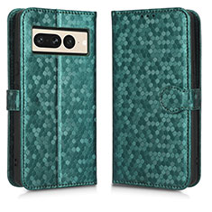 Custodia Portafoglio In Pelle Cover con Supporto C01X per Google Pixel 7 Pro 5G Verde