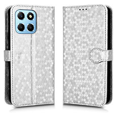 Custodia Portafoglio In Pelle Cover con Supporto C01X per Huawei Honor X8a 5G Argento