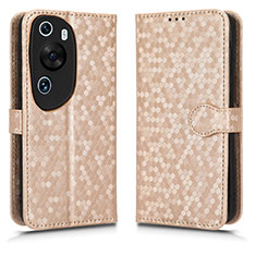 Custodia Portafoglio In Pelle Cover con Supporto C01X per Huawei P60 Art Oro