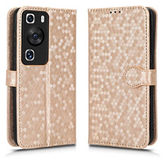 Custodia Portafoglio In Pelle Cover con Supporto C01X per Huawei P60 Oro