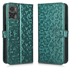 Custodia Portafoglio In Pelle Cover con Supporto C01X per Motorola Moto E22 Verde