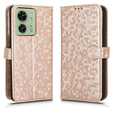 Custodia Portafoglio In Pelle Cover con Supporto C01X per Motorola Moto Edge (2023) 5G Oro