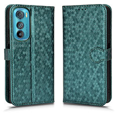 Custodia Portafoglio In Pelle Cover con Supporto C01X per Motorola Moto Edge 30 5G Verde