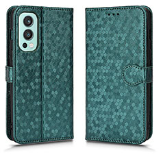 Custodia Portafoglio In Pelle Cover con Supporto C01X per OnePlus Nord 2 5G Verde