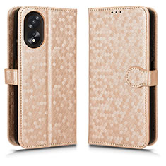 Custodia Portafoglio In Pelle Cover con Supporto C01X per Oppo A58 4G Oro