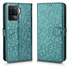 Custodia Portafoglio In Pelle Cover con Supporto C01X per Oppo A95 5G Verde