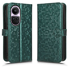 Custodia Portafoglio In Pelle Cover con Supporto C01X per Oppo Reno10 Pro 5G Verde