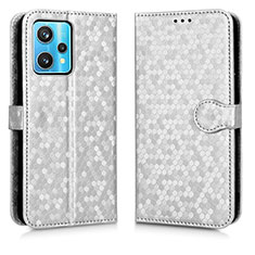 Custodia Portafoglio In Pelle Cover con Supporto C01X per Realme 9 4G Argento